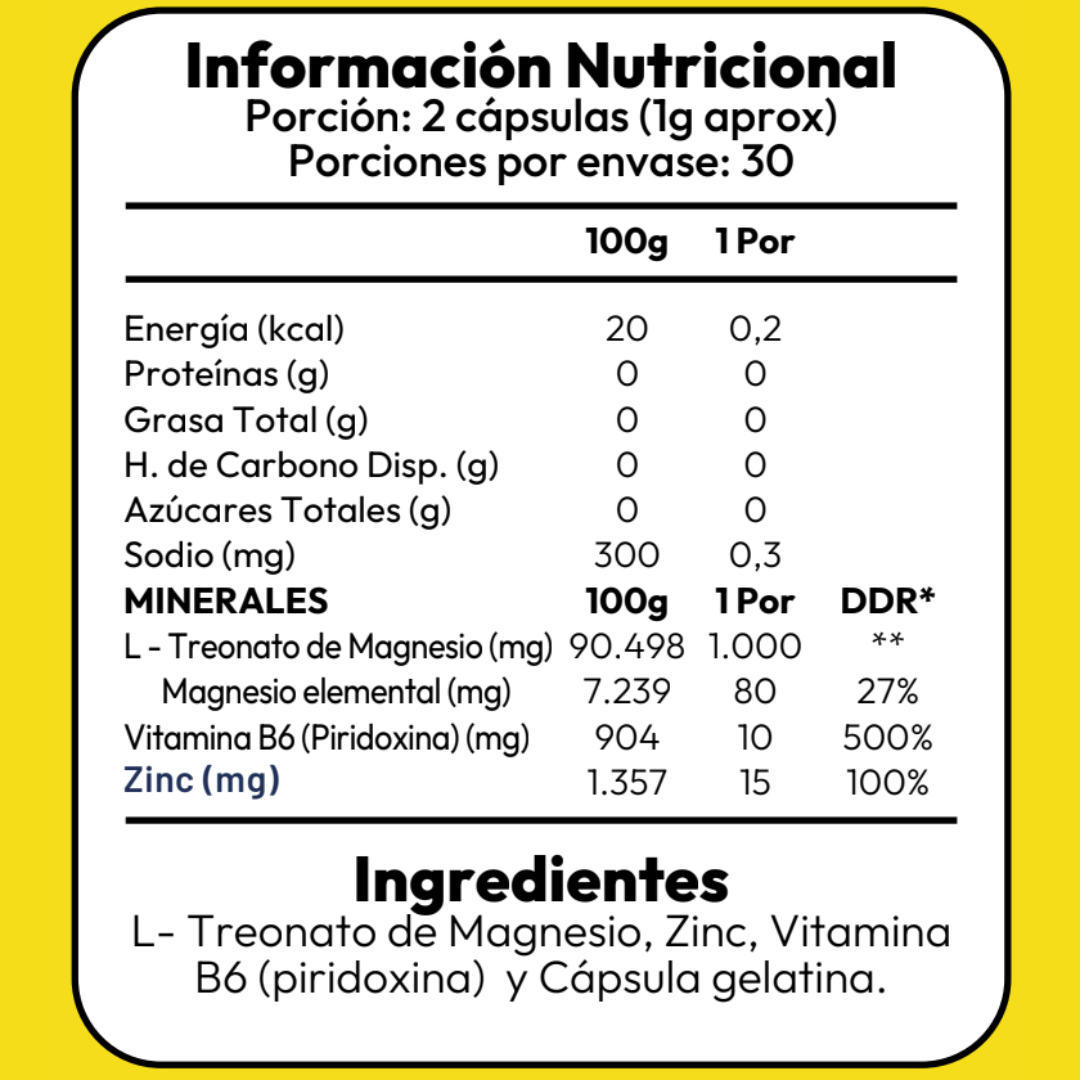 L-Treonato de Magnesio - 60 Capsulas