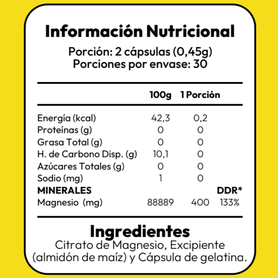 Citrato de Magnesio - 60 Capsulas