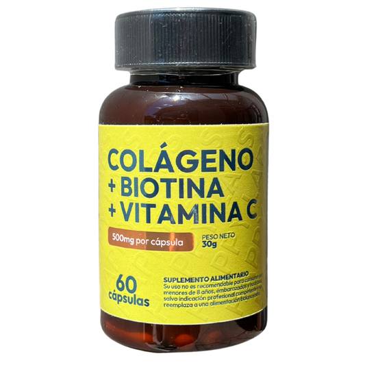 Biotina + Colageno + Vitamina C - 60 Capsulas