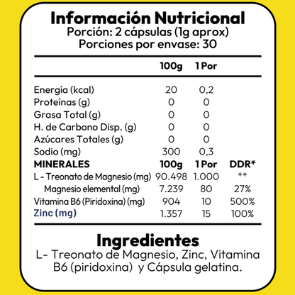 L-Treonato de Magnesio - 60 Capsulas