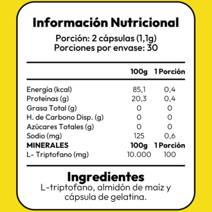 L-Triptofano - 60 Capsulas
