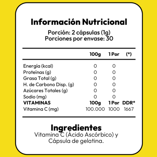 Vitamina C 1000mg - 60 cápsulas