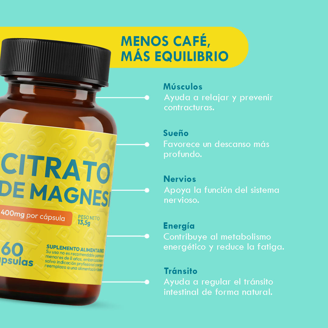 Citrato de Magnesio - 60 Capsulas