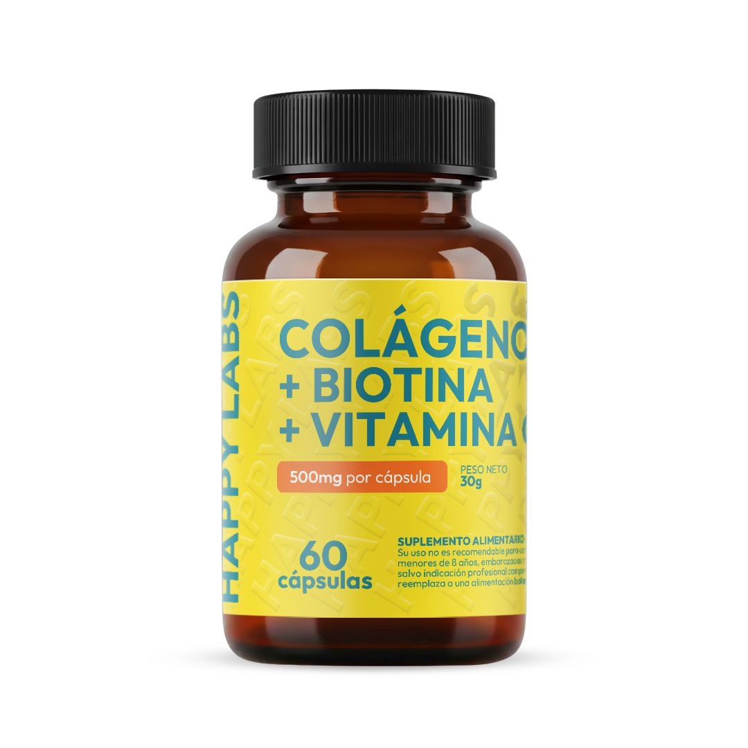 Biotina + Colageno + Vitamina C - 60 Capsulas