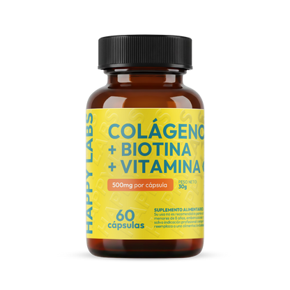 Biotina + Colageno + Vitamina C - 60 Capsulas