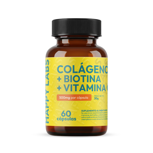 Biotina + Colageno + Vitamina C - 60 Capsulas