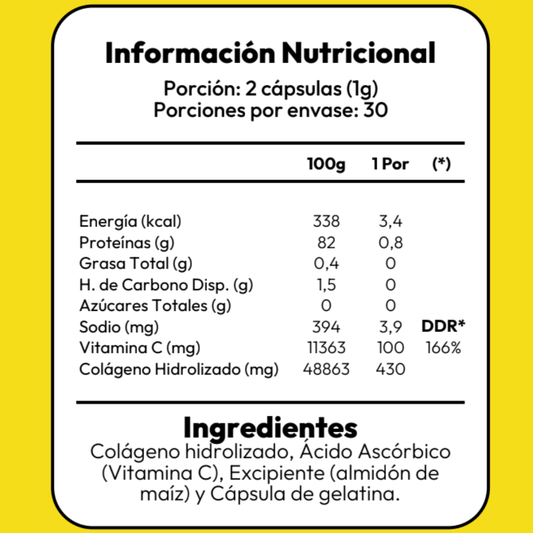 Colageno + Vitamina C - 60 Capsulas