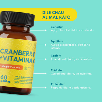 Cranberry + Vitamina C - 60 Capsulas
