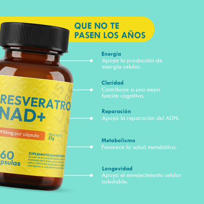 Resveratrol + NAD - 60 Capsulas