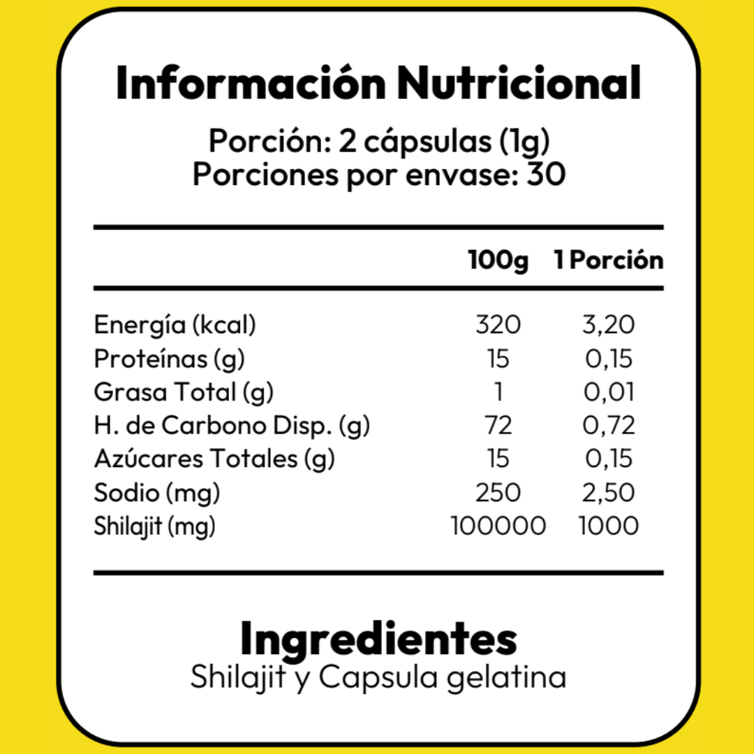 Shilajit - 60 Capsulas