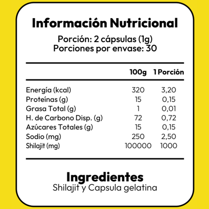 Shilajit - 60 Capsulas