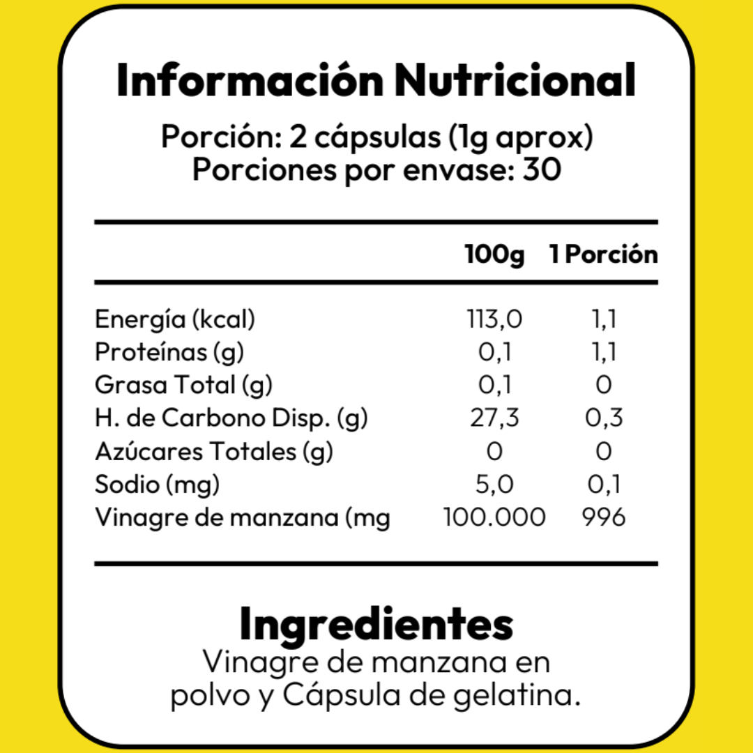 Vinagre de Manzana - 60 Capsulas