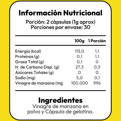 Vinagre de Manzana - 60 Capsulas