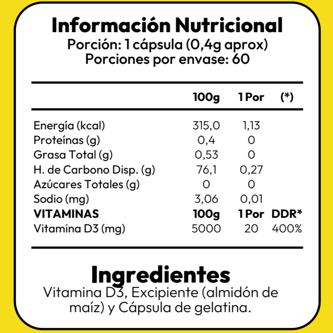 Vitamina D3 - 60 Capsulas